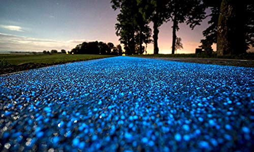 Piedras para peceras Oubest que brillan en azul o en la oscuridad para jardín, pecera, acuario, macetas, pasarelas para bonsáis, caminos de acceso, 100 unidades