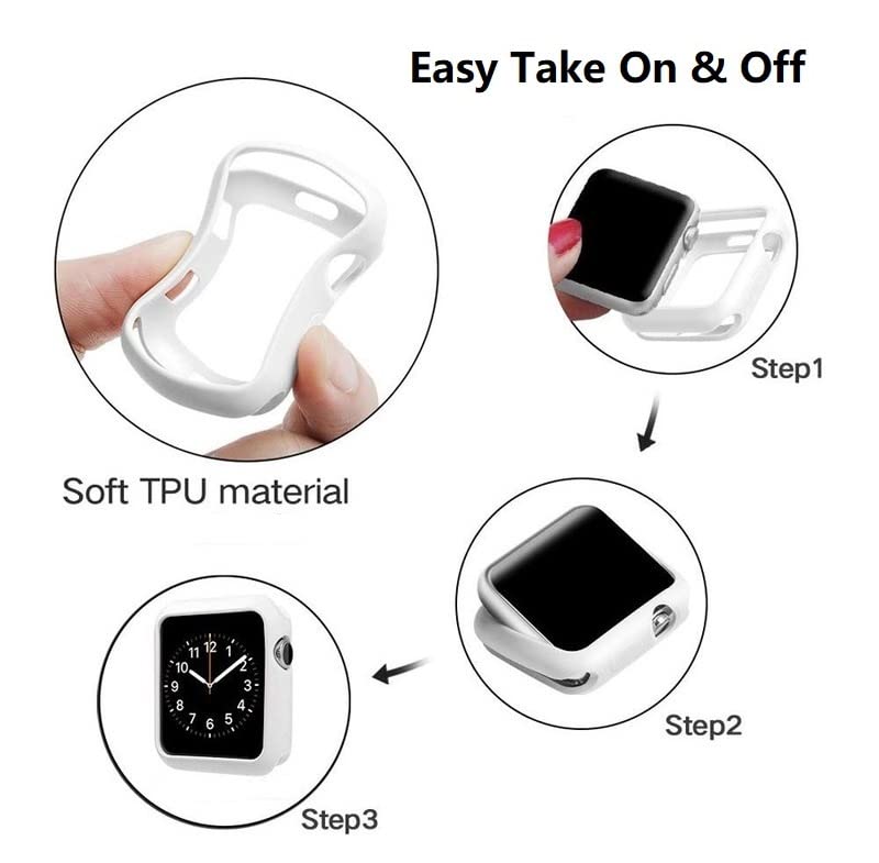 Funda ultrafina y suave de TPU a prueba de golpes Hontao para iWatch Apple Watch Series SE 6/5/4, color negro, 44 ​​mm