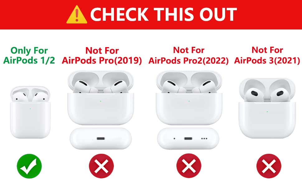 (Paquete de 3) Estuche para Airpods 1 y Airpods 2, Estuche protector de silicona Suublg para Airpods con un lindo y divertido diseño de piel, con llavero