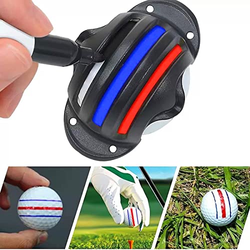 8 Pack Precision Golf Ball Marker, Upgrade Golf Accessories, 4 Golf Ball Marking Stencils and 4 Colors Golf Ball Markers, Golf Ball Line Marker Tool, Golf Ball Alignment and Identification Tool