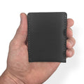 Porte-cartes minimaliste en cuir moderne, portefeuille minimaliste pour hommes et femmes, porte-cartes de crédit fin, petit porte-cartes de visite, portefeuille porte-cartes, portefeuille pour cartes avec poche avant - Protection complète (noir)