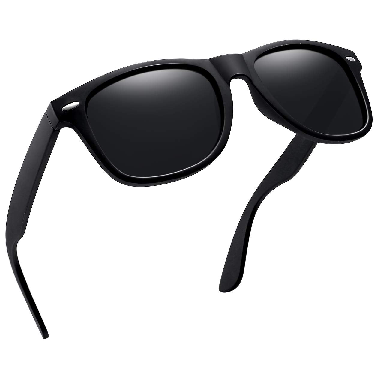 Gafas de sol cuadradas de moda con protección UV400 para hombres y mujeres, gafas de sol de diseño retro con protección contra rayos UV (empaquetado simple en color negro)