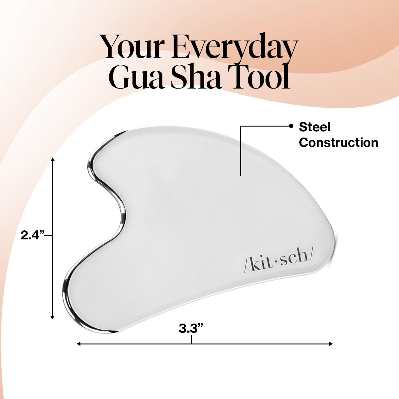 Kitsch Stainless Steel Gua Sha Facial Tools, Lymphatic Drainage Massager for Face, Chin & Jawline Sculpting, Body Guasha Tool for Muscle Tension, Skin Care Gift for Mom Women, Valentines Gift for Her