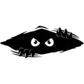 Stickios Large Black Vinyl Bumper Sticker - Funny Monster Car Decal for Cars, Trucks, and Dents - Made in USA - Shredder (11x4.25 inches)