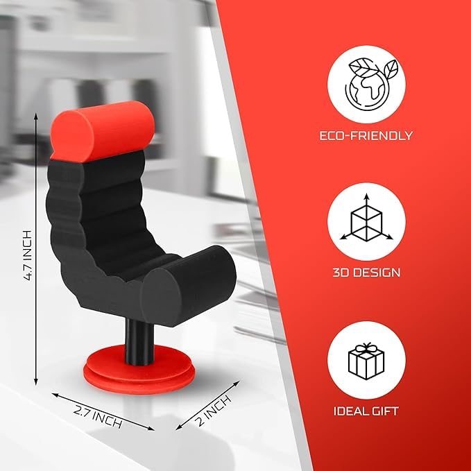 VELENTI Gamer Chair Phone Stand - Phone Holder for Smartphones, Kindles Up to 19 cm Tall - Fun Gaming Accessories for Gamers - Useful Gamer Gadgets - Lovely Birthday Gift for Gamers