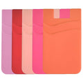 BIAJIYA Card Holder for Back of Phone, Pouch Silicone Wallet Sleeve Pocket Stick-on ID Credit Card for All Smartphones