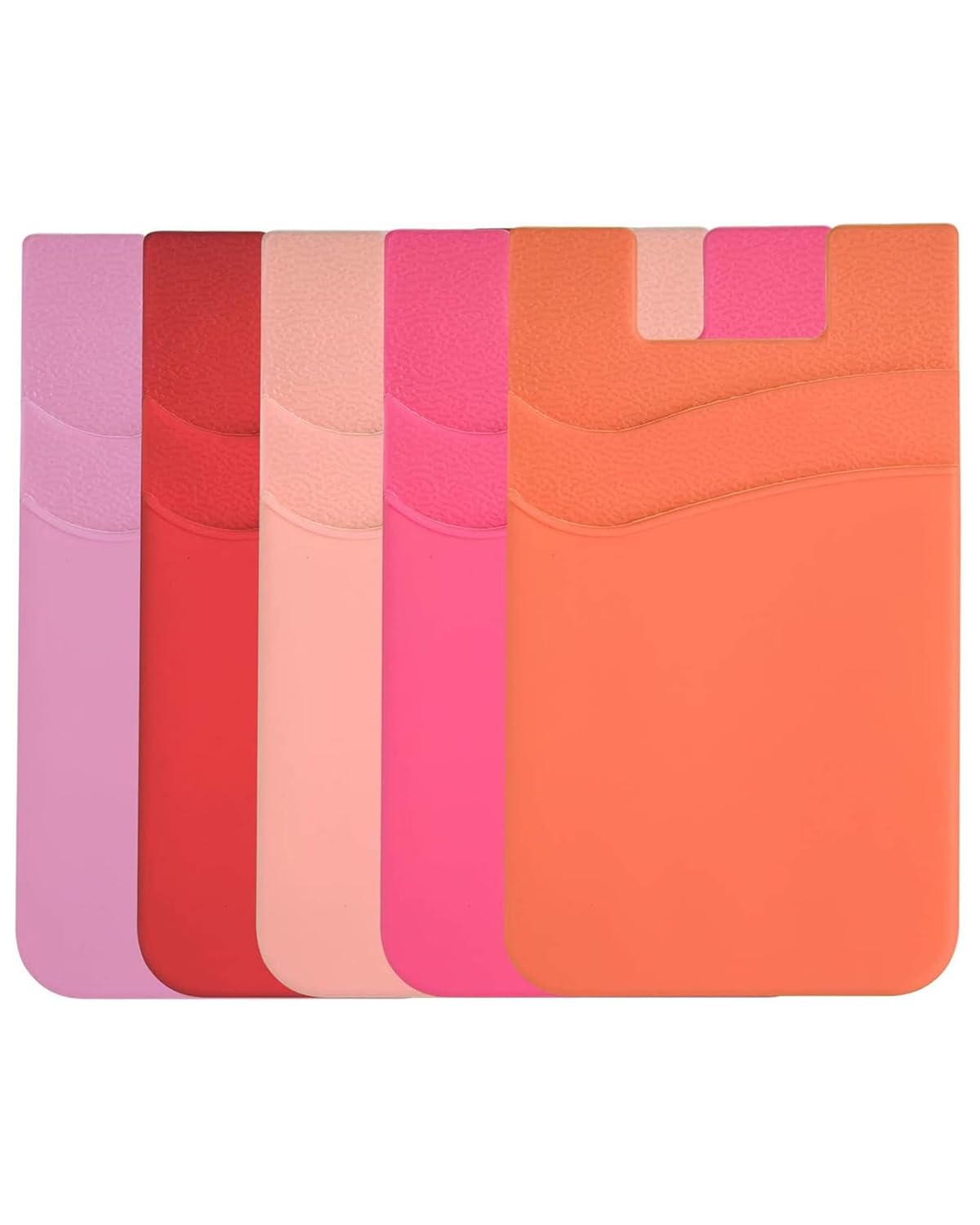 BIAJIYA Card Holder for Back of Phone, Pouch Silicone Wallet Sleeve Pocket Stick-on ID Credit Card for All Smartphones