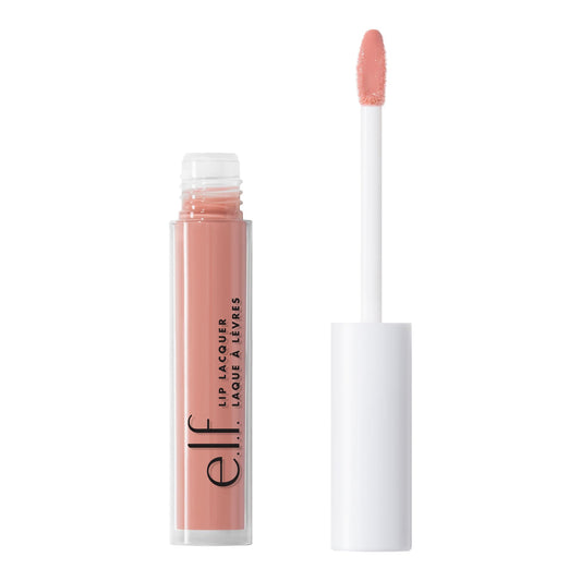 e.l.f. Lip Lacquer, Nourishing, Non-Sticky Ultra-Shine Lip Gloss With Sheer Color, Infused With Vitamins A & E, Vegan & Cruelty-Free, Whisper Pink