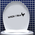 Funny Cock Toilet Stickers, Waterproof Vinyl Wall Art Sign Decor, Whoa Nice Toilet Sticker Decal, Prank Stickers, Removable Self-Adhesive Toilet Seat Quote Murals for WC Restroom Door Seat Decoration