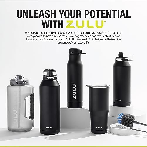 ZULU Goals 64oz Large Half Gallon Jug Water Bottle with Motivational Time Marker, Covered Straw Spout and Carrying Handle, Perfect for Gym, Home, and Sports, Tropical Violet