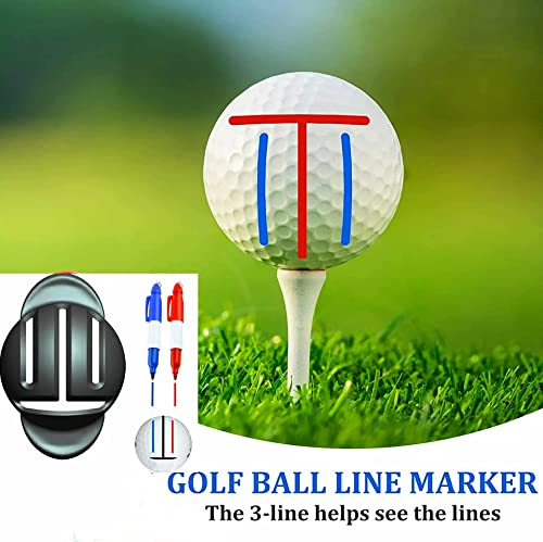 8 Pack Precision Golf Ball Marker, Upgrade Golf Accessories, 4 Golf Ball Marking Stencils and 4 Colors Golf Ball Markers, Golf Ball Line Marker Tool, Golf Ball Alignment and Identification Tool