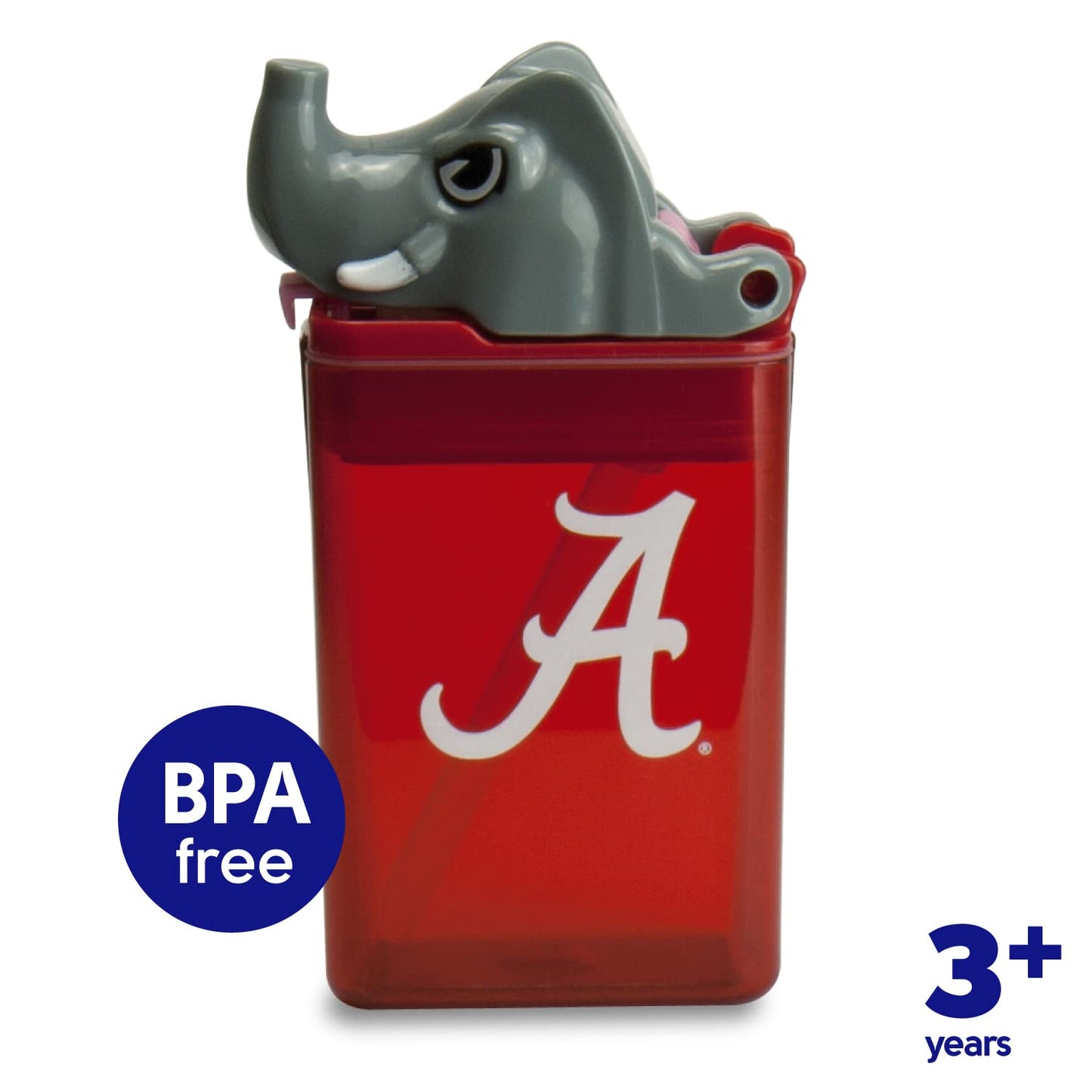 Bouteille d'eau réutilisable FUNTOPS | Bouteille de sport sous licence officielle NCAA | Sans BPA | Passe au lave-vaisselle | Mascotte Big Al de l'Université d'Alabama | NCAA sous licence officielle - 8 oz