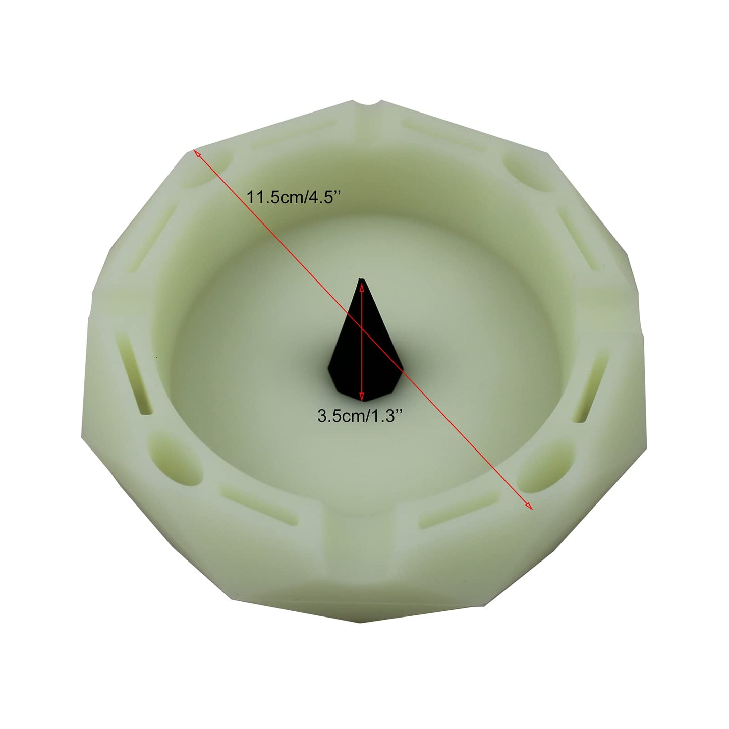 Cenicero geométrico de silicona ooDuo 1 que brilla en la oscuridad, cenicero irrompible multiusos con centro de golpeteo apto para vidrio