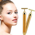 Angel Kiss Beauty Bar Energy Face Massager - 24k Golden T-Shape Pulse Electric Vibration Facial Self Skin Care Tool - Birthday Valentines Day Christmas Gifts for Her, Mom