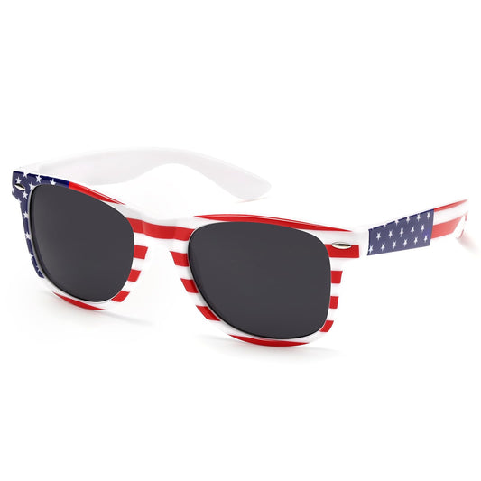 LIKSMU American Flag Sunglasses for Women Men Square Sunglasses Costume Accessories Party Favors Fourth of July USA Patriot Sun Glasses