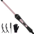 3/8 Inch Curling Iron, Small Curling Wand for Short & Long Hair, Ceramic Wand Curling Iron with 2 Temperature, Instant Heat Up, Include Heat Protective Glove & 2 Clips