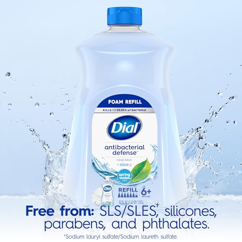 Dial Antibacterial Foaming Hand Soap Refill, Spring Water, 52 fl oz