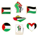 zhanghaoran 7 Pieces Palestine Flag Lapel Pin Set Palestinian Flag Pins Support Palestine Badge Hat Clothing Backpack