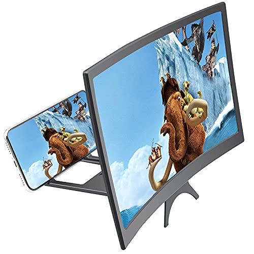 Amplificador de pantalla de teléfono HD curvado 3D de 12 pulgadas CHANGAIDA, soporte plegable para teléfono, adecuado para todos los teléfonos inteligentes