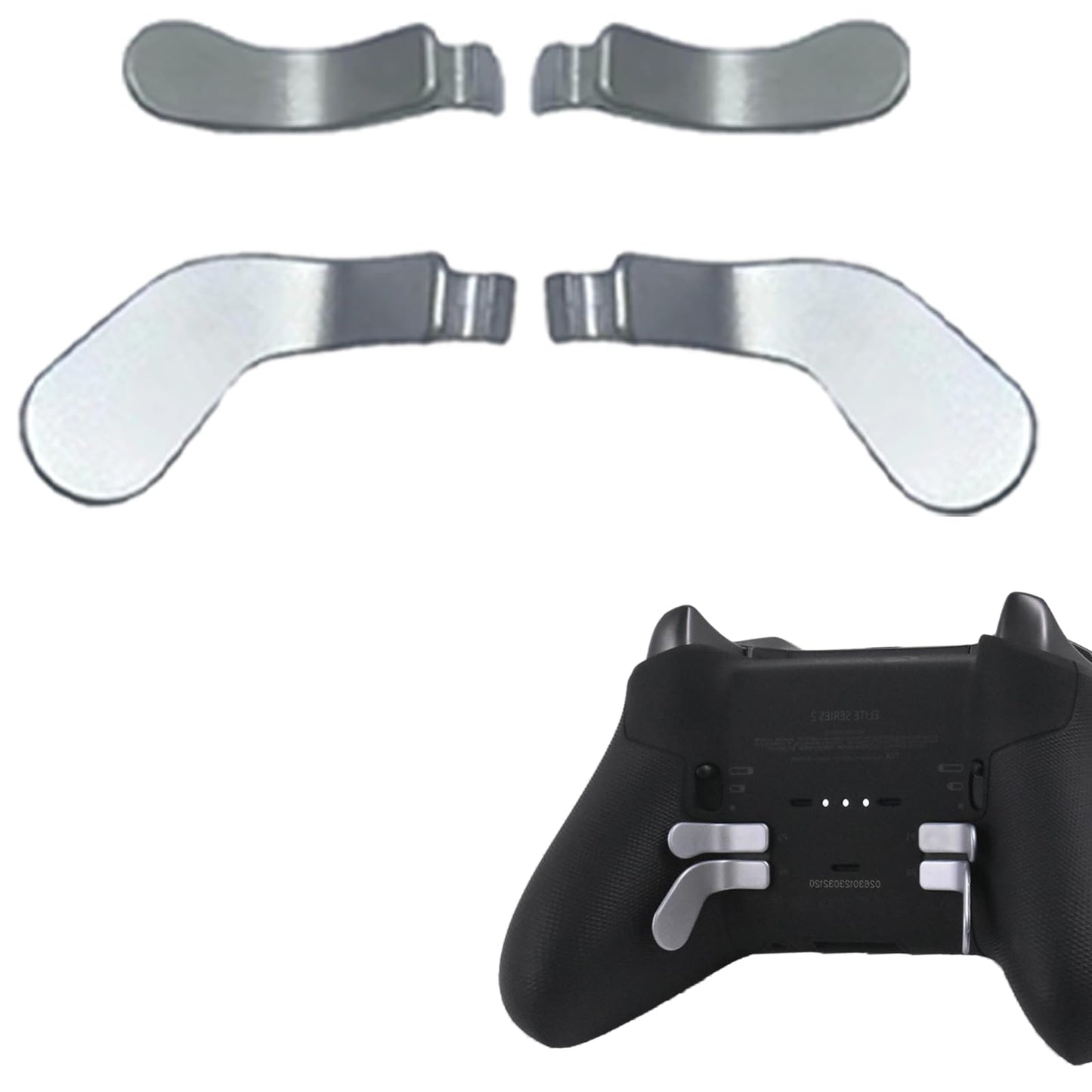 4 Pack Elite Series 2 Controller Paddles for Xbox Elite 2 Controller Paddles,Metal Elite 2 Controller Paddles for Xbox One Elite Controller Series 2 Back Buttons(Silver)