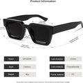 Gafas de sol cuadradas de moda para hombres y mujeres, gafas de sol rectangulares gruesas a la moda, gafas de protección UV, estilo de diseñador