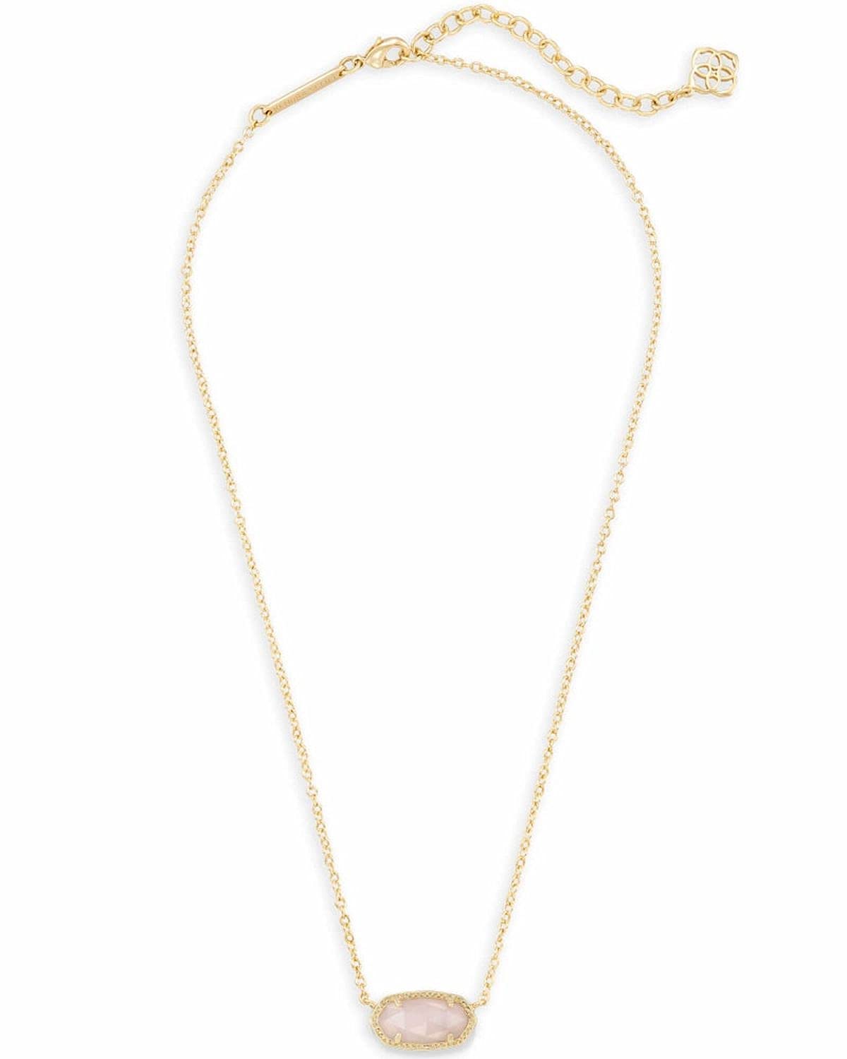 Collier avec pendentif Elisa de Kendra Scott pour femme, bijoux fantaisie, plaqué or 14 carats, quartz rose