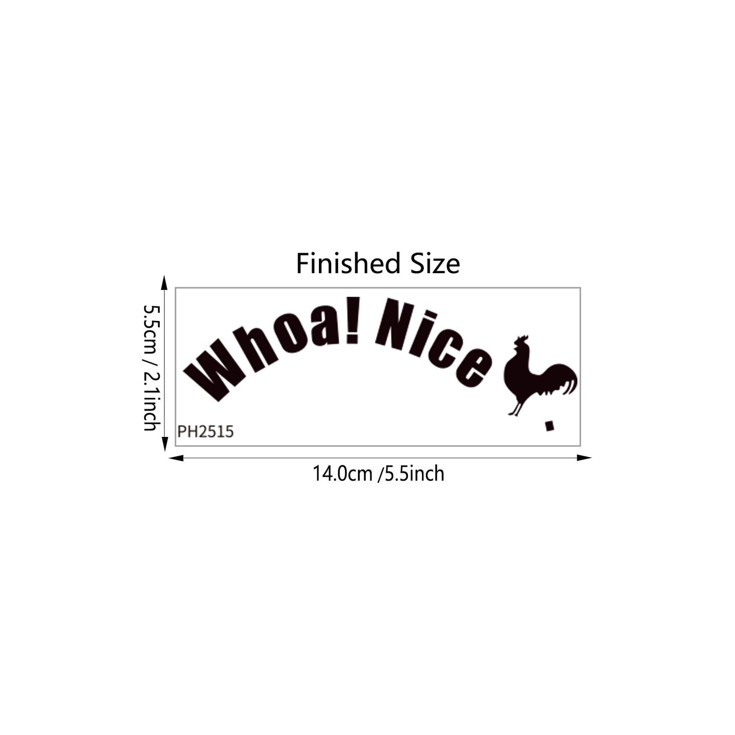 Funny Cock Toilet Stickers, Waterproof Vinyl Wall Art Sign Decor, Whoa Nice Toilet Sticker Decal, Prank Stickers, Removable Self-Adhesive Toilet Seat Quote Murals for WC Restroom Door Seat Decoration