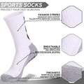 MENDENG Chaussettes antidérapantes pour hommes Chaussettes de football antidérapantes pour hommes Chaussettes d'hôpital antidérapantes Chaussettes d'entraînement blanches pour hommes 1 paquet