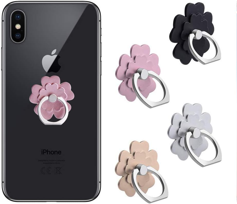 Cell Phone Ring Stand Finger Ring Holder 360 Rotation Phone Holder Ring Grip Compatible with Apple iPhone Samsung and Other Smart Phones or Phone Case 4-Pack