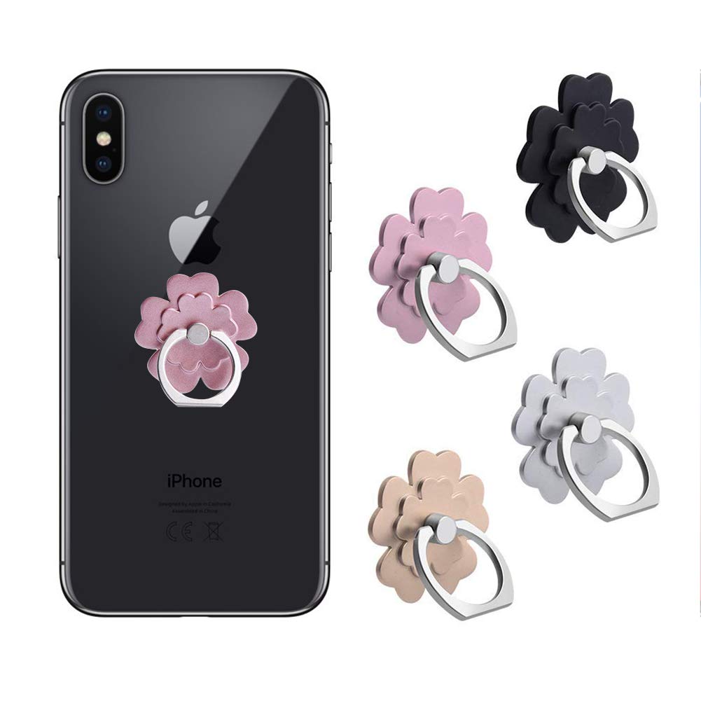 Cell Phone Ring Stand Finger Ring Holder 360 Rotation Phone Holder Ring Grip Compatible with Apple iPhone Samsung and Other Smart Phones or Phone Case 4-Pack