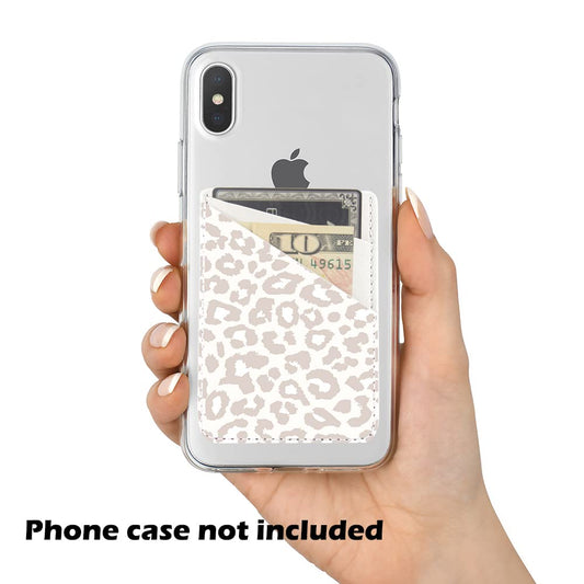 uCOLOR Phone Card Holder Sleeves PU Leather Wallet Pocket Credit ID Case Pouch 3M Adhesive Sticker on Back of iPhone Samsung Galaxy Android Phones (Leopard)