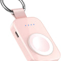 i.VALUX Portable Wireless Charger for Apple Watch Series 10/9/8/UItra/7/6/5/4/3/2/SE/Nike, Compact Magnetic iWatch Charger 1000mAh Power Bank Keychain Style Gift Your Mother Girl Birthday-Pink