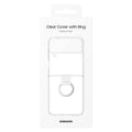 SAMSUNG Galaxy Z Flip4 Clear Cover with Ring, Protective Phone Case with Finger Loop, Handheld Design, US Version, Transparent