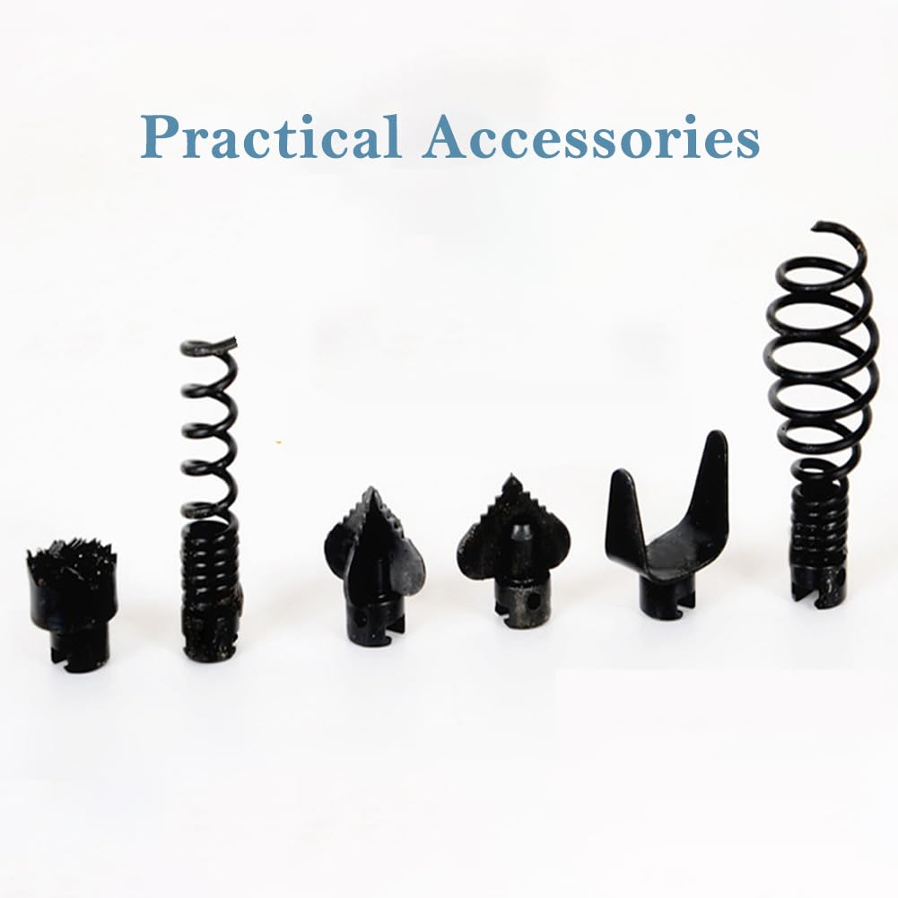 8pcs Drain Cleaner Combination Cutter Head Set, Professional Electric Drill Connector Cutter Head for Dredging Manganese Steel Pipe Cleaning Dredging Tools for Drain Cleaner(black)