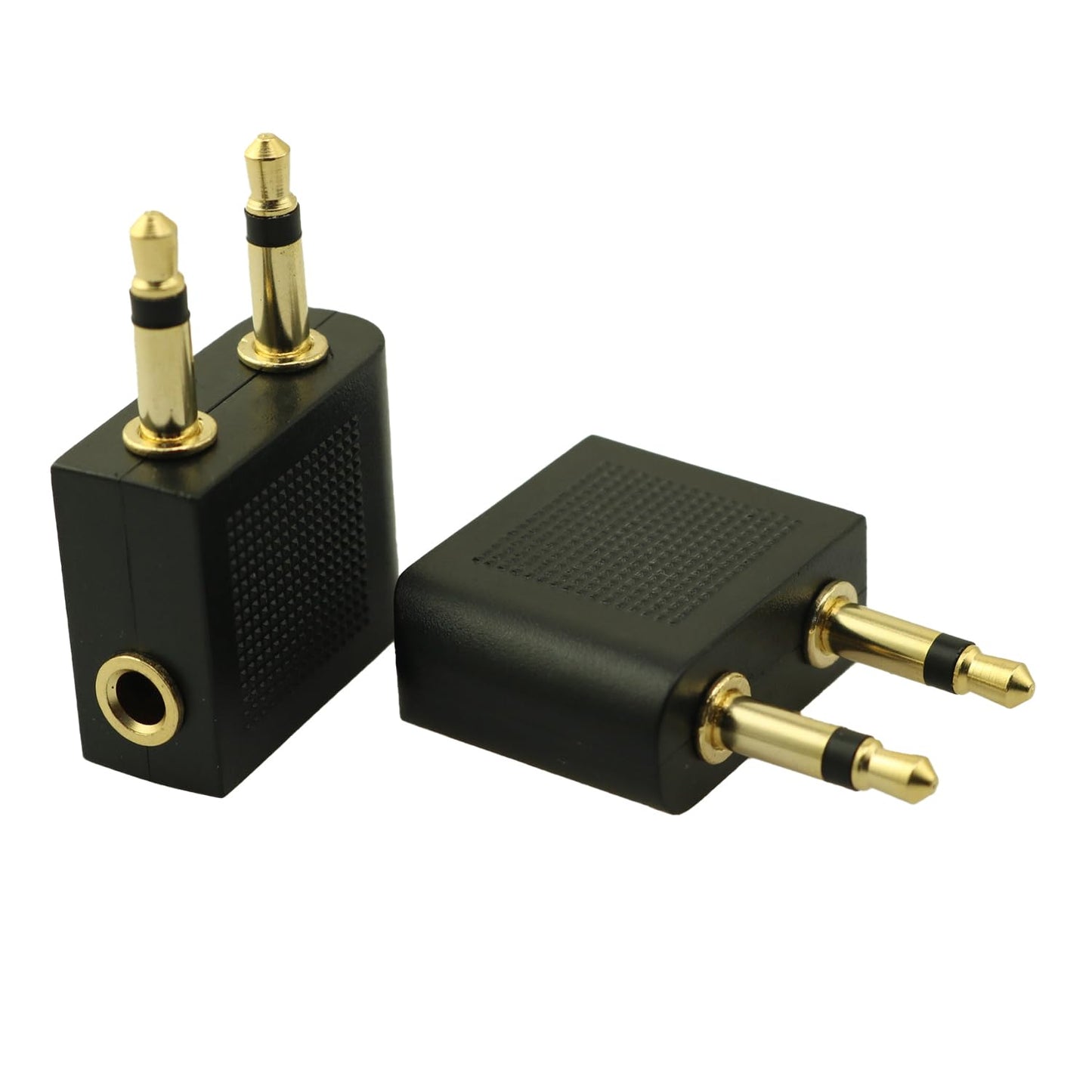 YTgilo 2PCS Gold Plated Dual 3.5mm Male Audio Headphone Jack Airplane Plug Male to Female Aviation Audio Adapter Gold Plated Aviation Headphone Adapter Headphone Jack Audio Adapter