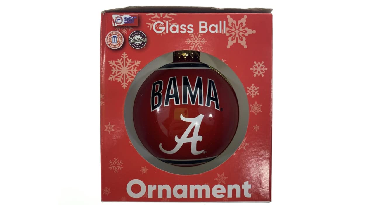 Boule de verre Alabama Crimson Tide – Édition limitée Boule de verre FOCO – Représentez la NCAA et montrez votre esprit d'équipe avec des décorations de vacances pour fans de football sous licence officielle