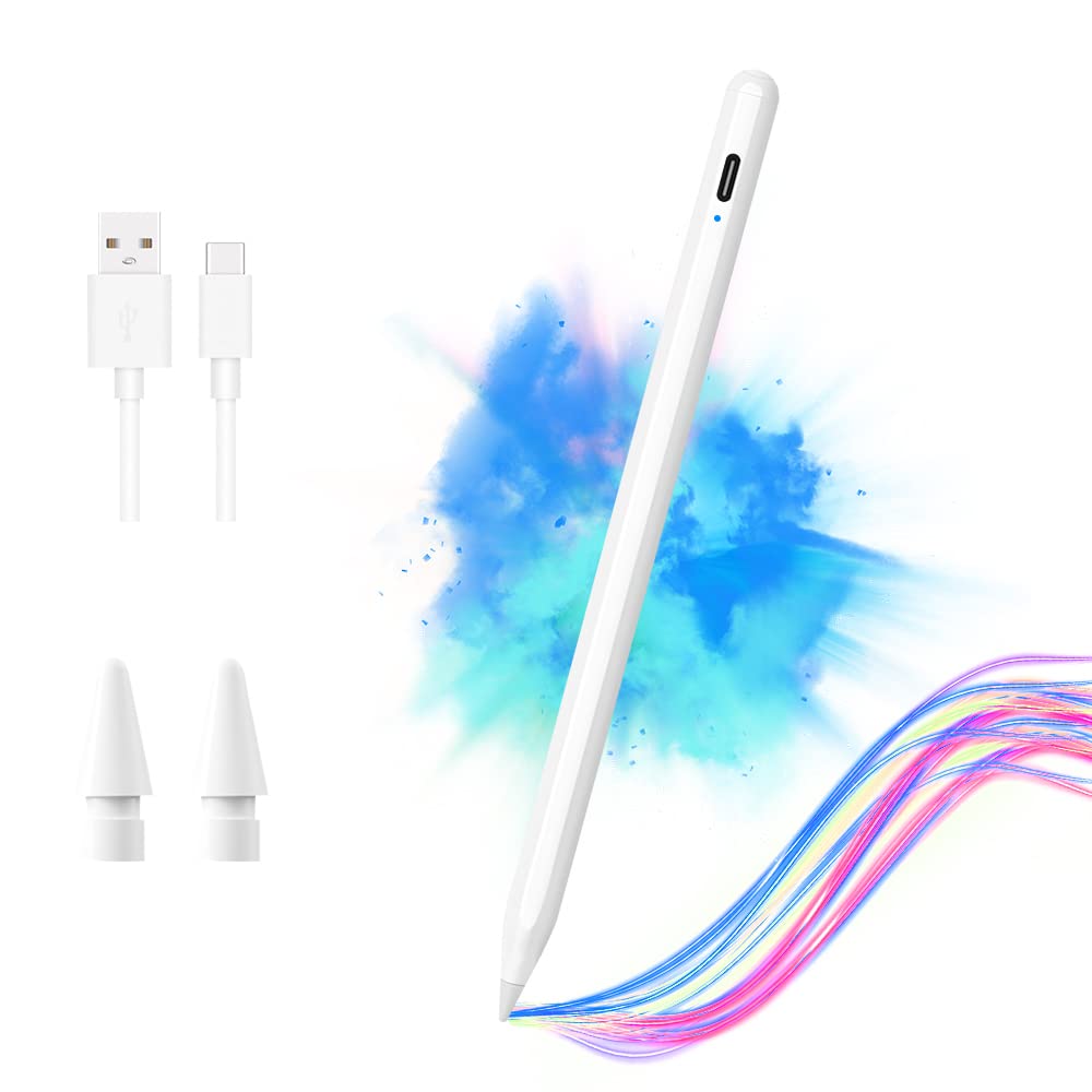 Stylus Pen with Tilt Sensitive & Palm Rejection, Active Pencil Compatible with (2018-2022) Apple iPad Pro 11/12.9 Inch, iPad 10.2 7/8/9th Generation, iPad Air 3rd/4th, iPad Mini 5/6th Gen