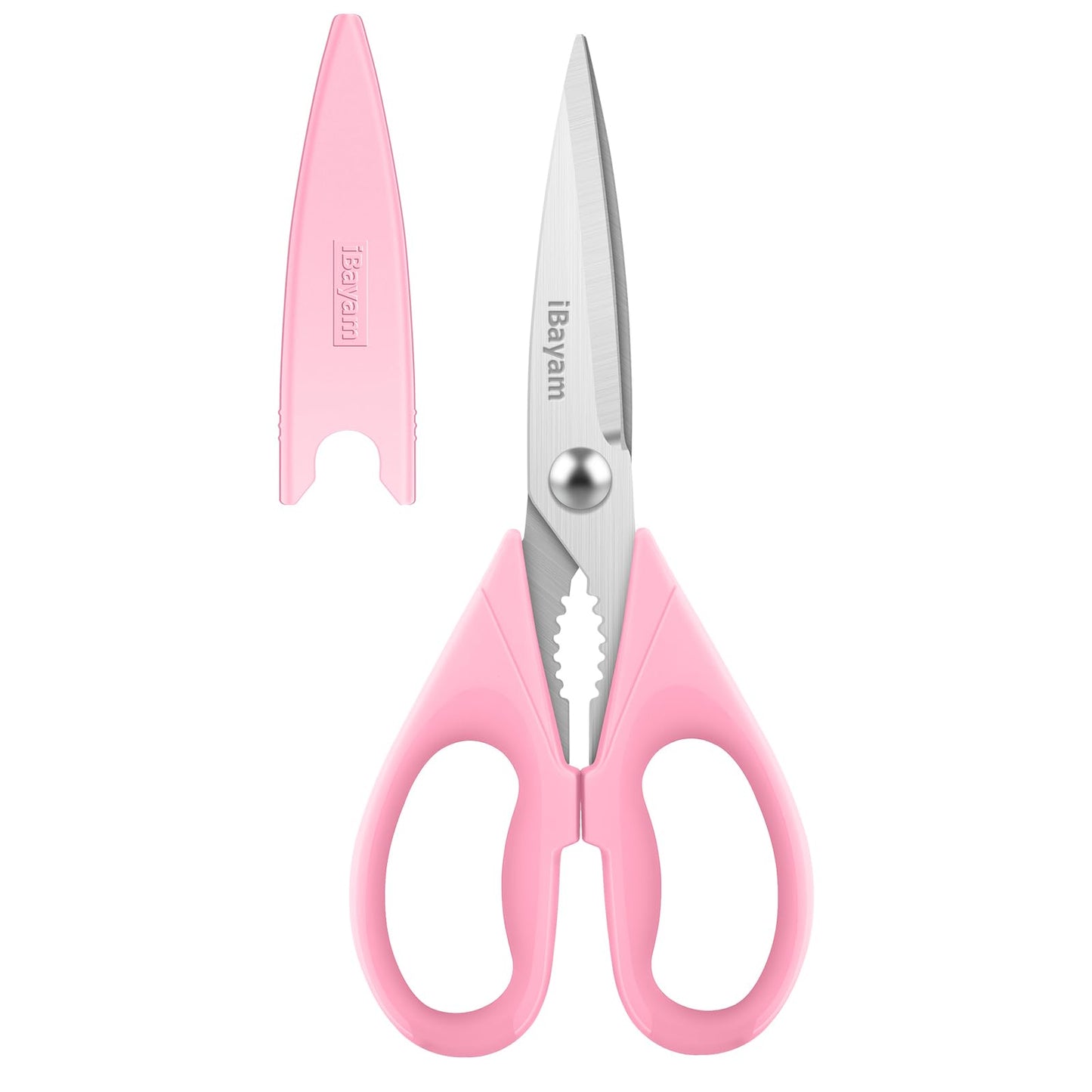 Valentines Day Gifts for Women Mom Wife Her, iBayam All Purpose Kitchen Shears 8.5" Cooking Scissors with Sheath, Pink Kitchen Accessories Household Appliances Home Essentials Kitchen Gadgets Utensils