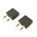 YTgilo 2PCS Gold Plated Dual 3.5mm Male Audio Headphone Jack Airplane Plug Male to Female Aviation Audio Adapter Gold Plated Aviation Headphone Adapter Headphone Jack Audio Adapter