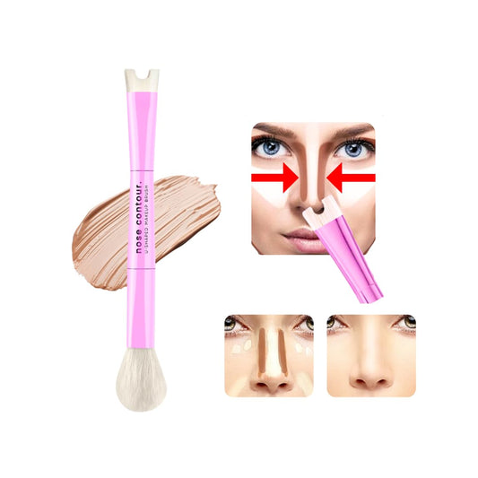 Katelia Beauty Nose Contour Makeup Brush for Sculpting and Defining Nose Contour, Precision Duo Contour Brush, Innovative and Unique Dual-Ended Brush U-Shaped Nose Contour Brush for Easy Nose Contour