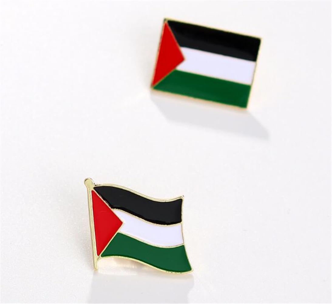 zhanghaoran 7 Pieces Palestine Flag Lapel Pin Set Palestinian Flag Pins Support Palestine Badge Hat Clothing Backpack