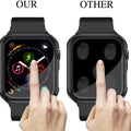 YMHML [2 Pack Compatible for Apple Watch 42mm Series 3/2/1 Tempered Glass Screen Protector with Hard Black Case, Full Coverage Easy Installation Bubble-Free Cover for iWatch Accessories