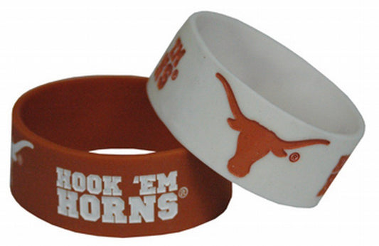 Bracelet en silicone à large bande NCAA Texas Longhorns (lot de 2), couleur de l'équipe