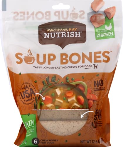 Friandises pour chiens Rachael Ray Nutrish Soup Bones, saveur poulet et légumes, 6 os