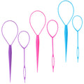 Schembo Topsy Tail Hair Tool 6pcs Hair Loop Styling Tool Set, 3 Colors Ponytail Hair Pull Through Tool, Two Sizes of Topsy Turvy Hair Tool for Women,Girls and Kids, Hair Flip Tool (pink/purple/blue)