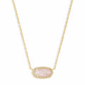 Collier avec pendentif Elisa de Kendra Scott pour femme, bijoux fantaisie, plaqué or 14 carats, quartz rose