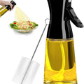 Milukon Oil Sprayer for Cooking, 180ml Glass Olive Oil Sprayer Bottle with Brush, Thick Glass, Large Range, Strong Spray Force, Kitchen Gadgets Accessories for Air Fryer Christmas Gift (Black)