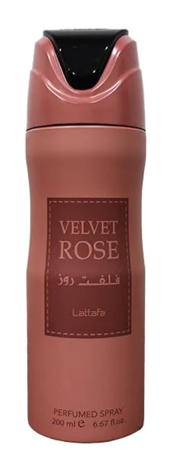 Lattafa Velvet Rose Mujer Perfumed Deodorant Spray, 6.7 Ounce (Unisex)