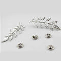 Sttiafay Suit Collar Pin Double Silver Leaves Sweater Brooch Pin Shirt Collar Decoration Jewelry for Women and Men