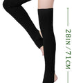 v28 Long Leg Warmer, Women’s Men 80s Party Ribbed Knit Dance Sports (71Black)